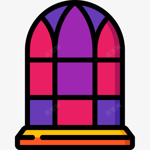 线性窗5个建筑彩色窗图标svg_新图网 https://ixintu.com 5个 建筑 彩色 线性