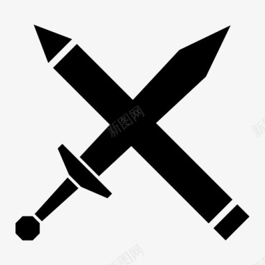 剑对笔字母力量图标图标