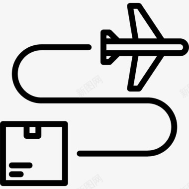 飞机箱子交货图标图标