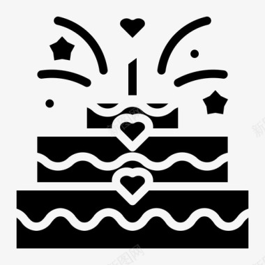 结婚蛋糕情人节6固体图标图标