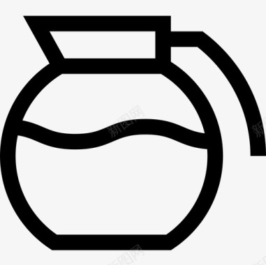 咖啡壶咖啡店直线型图标图标
