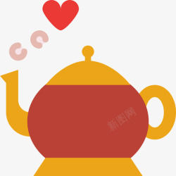 浪漫茶壶茶壶浪漫35扁平图标高清图片