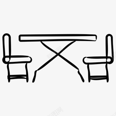 厨房餐桌家具家具手绘图标图标