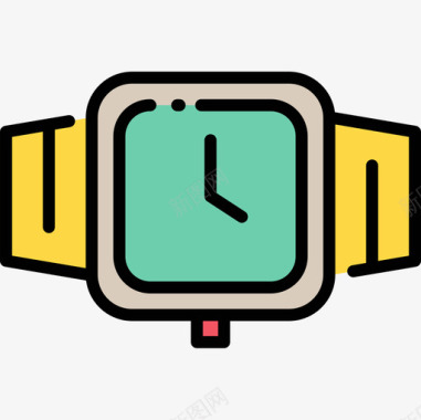 手表80年代图标2线性颜色图标