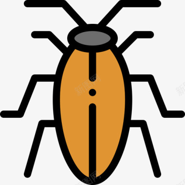 昆虫昆虫12线状颜色图标图标