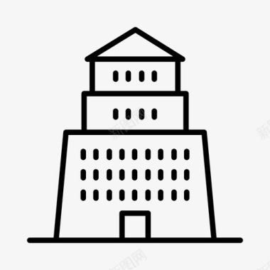 塔建筑监狱图标图标