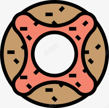百吉饼食品125线性颜色图标图标