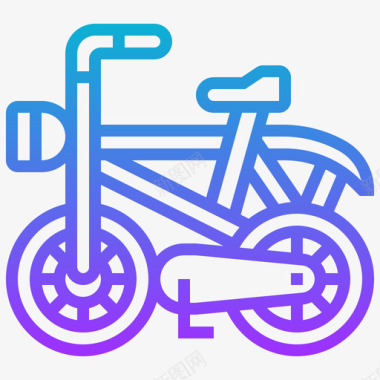 自行车健康生活16梯度图标图标