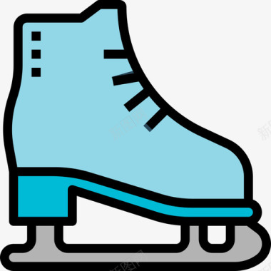 溜冰鞋冬季59线性颜色图标图标