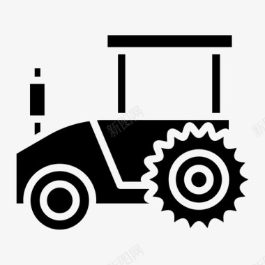 拖拉机农业和农民3实心图标图标