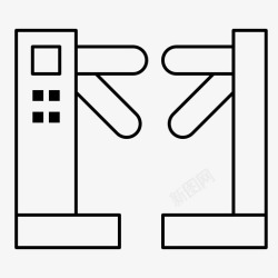 地下车站入口控制旋转栅门图标高清图片