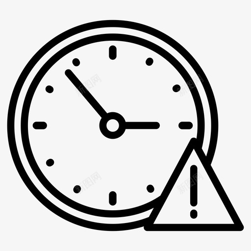 时钟错误时间警告图标svg_新图网 https://ixintu.com 手表 方向线图标 时钟错误 时间 警告