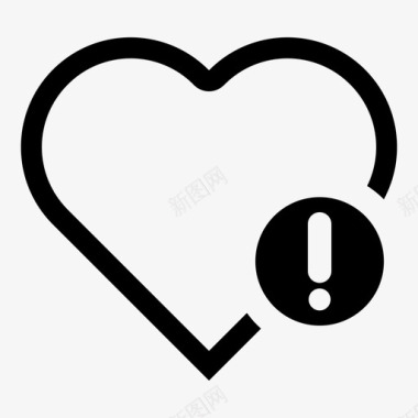 健康问题心脏病警告图标图标