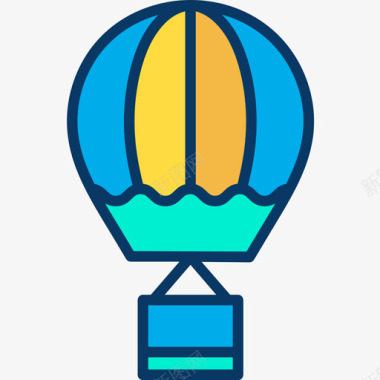热气球运输141线颜色图标图标
