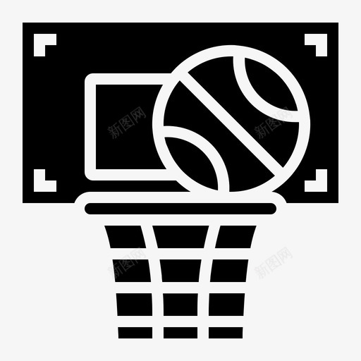 篮球圈网运动图标svg_新图网 https://ixintu.com 字形 教育 篮球 运动