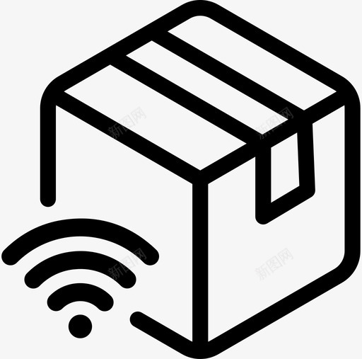 包裹追踪递送物联网图标svg_新图网 https://ixintu.com 信号 包裹 工业 联网 追踪 递送