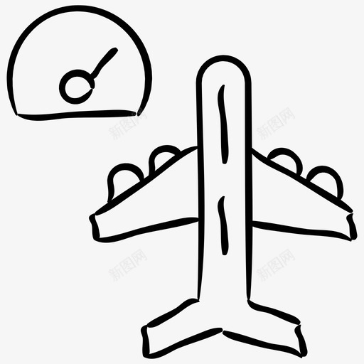 航班飞机速度图标svg_新图网 https://ixintu.com 机场手绘图标 航班 速度 飞机