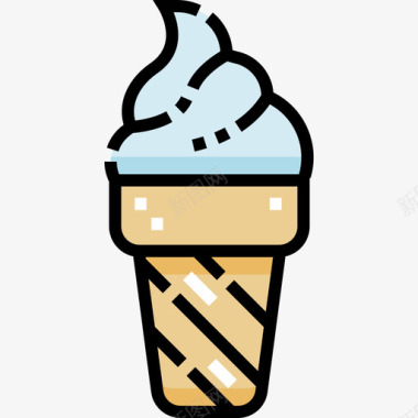 冰淇淋甜味和糖果7线性颜色图标图标