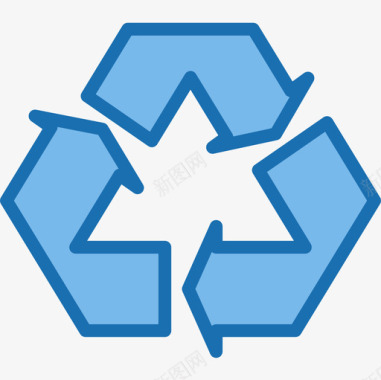 回收生态176蓝色图标图标