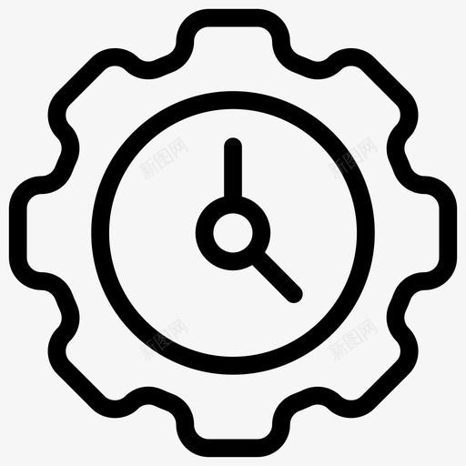 时间设置带齿轮的时钟首选项图标svg_新图网 https://ixintu.com 公司 合作 团队 日程表 时钟 时间 时间段 管理 设置 首选项 齿轮