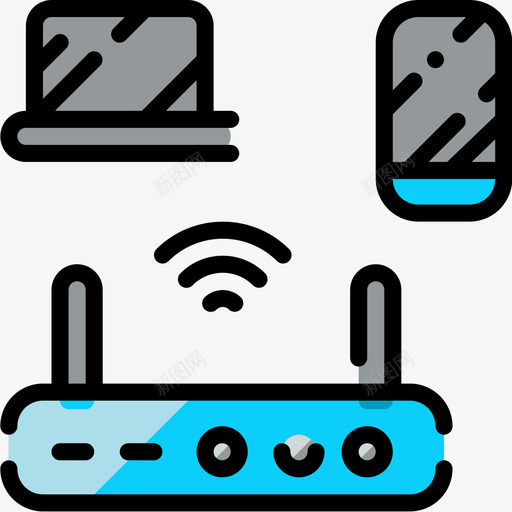 调制解调器家用电子4线性彩色图标svg_新图网 https://ixintu.com 家用电子4 线性彩色 调制解调器