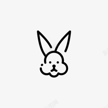 兔子动物头6直系图标图标