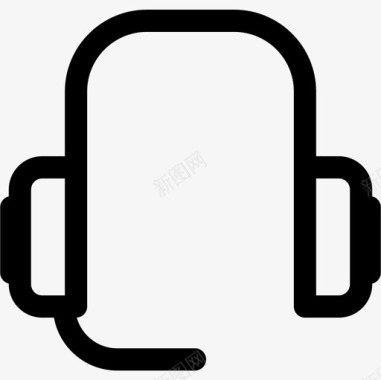 耳机通讯线性图标图标