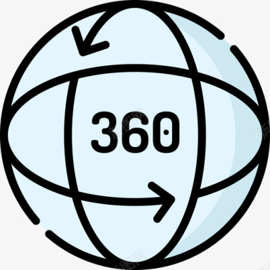 360度技术62线性颜色图标图标