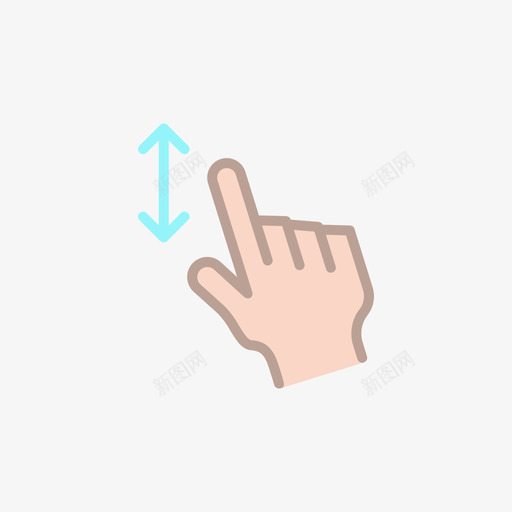 向上滑动触摸手势7线性颜色图标svg_新图网 https://ixintu.com 向上滑动 线性颜色 触摸手势7