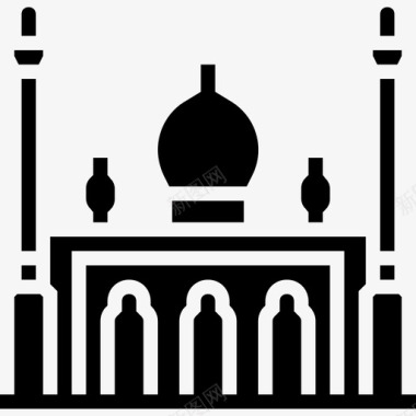 清真寺亚洲国家地标2实心图标图标