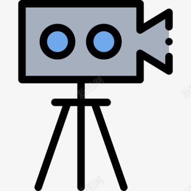 摄像机电影工业12线性彩色图标图标