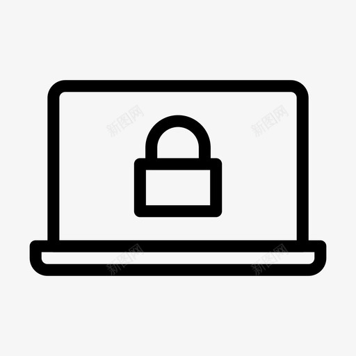 安全笔记本电脑锁笔记本图标svg_新图网 https://ixintu.com 互联网安全线字形48px 保护 安全笔记本电脑 私人 笔记本 锁