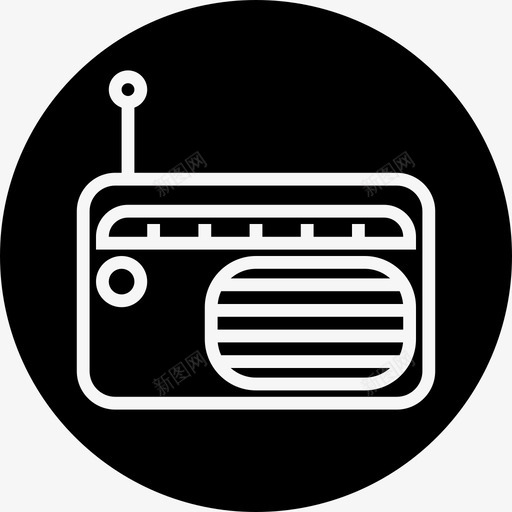 收音机音频经典图标svg_新图网 https://ixintu.com 扬声器 收音机 电子标牌 经典 音乐 音频