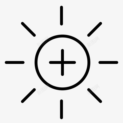 亮度增加亮度界面图标svg_新图网 https://ixintu.com 亮度 增加 用户界面 界面 规则 轮廓