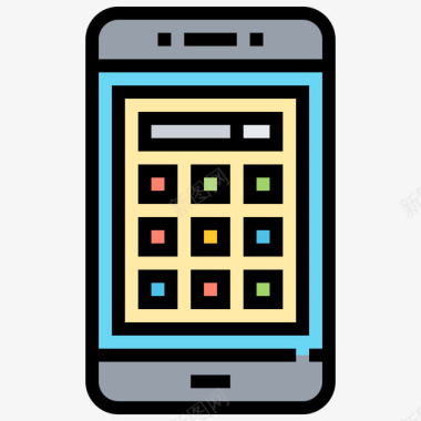 应用程序智能手机应用程序线性颜色图标图标