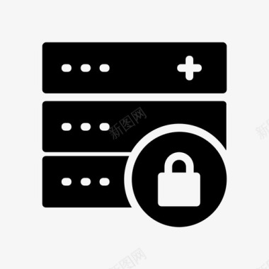 安全存储数据库锁图标图标