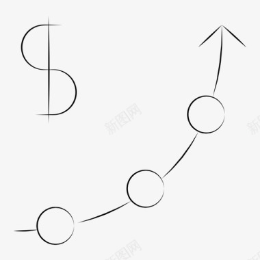 金融图表增长图标图标