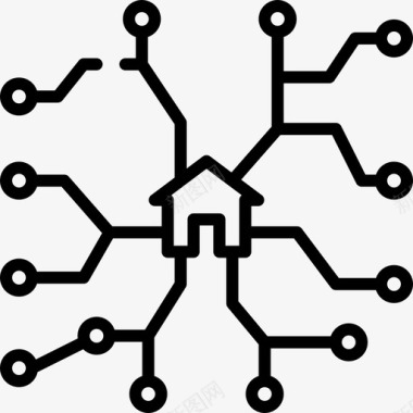 智能家居domotics8线性图标图标