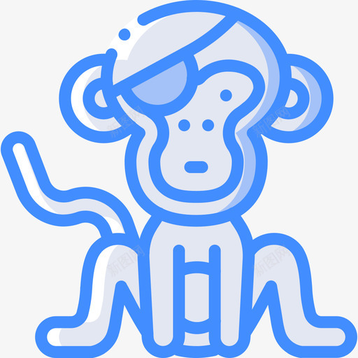 猴子海盗生活4蓝色图标svg_新图网 https://ixintu.com 海盗 猴子 生活 蓝色