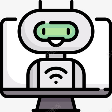 机器人互联网技术18线颜色图标图标