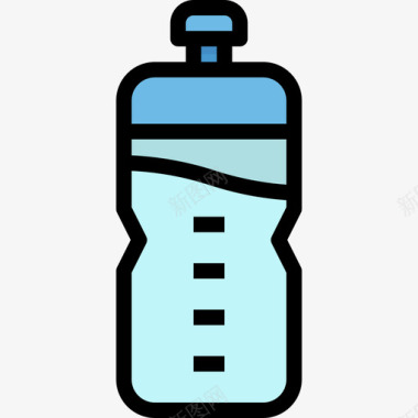 水瓶饮料13线性颜色图标图标