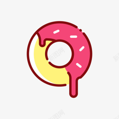 甜甜圈糖果和糖果8线性颜色图标图标