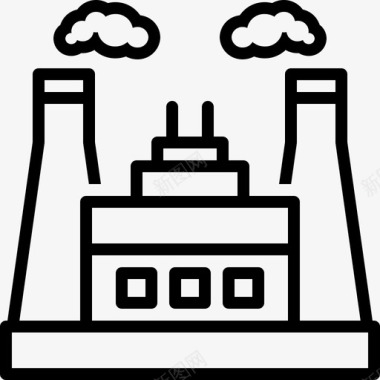 电力工业烟囱危险品图标图标