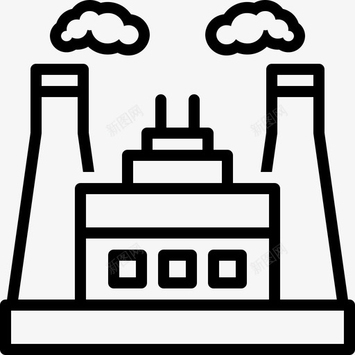 电力工业烟囱危险品图标svg_新图网 https://ixintu.com 危险品 烟囱 热力 电力工业