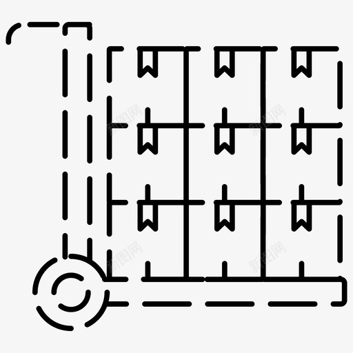 包裹箱子手推车图标svg_新图网 https://ixintu.com 交货虚线图标 包裹 手推车 箱子