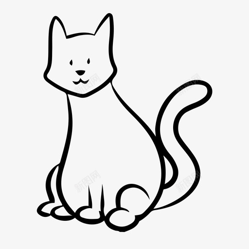 木偶猫动物手绘图标svg_新图网 https://ixintu.com 动物 家庭 手绘 木偶