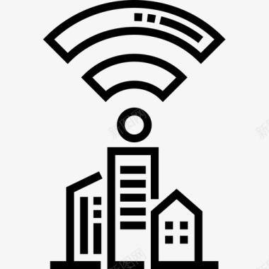 Wifi智能城市14线性图标图标