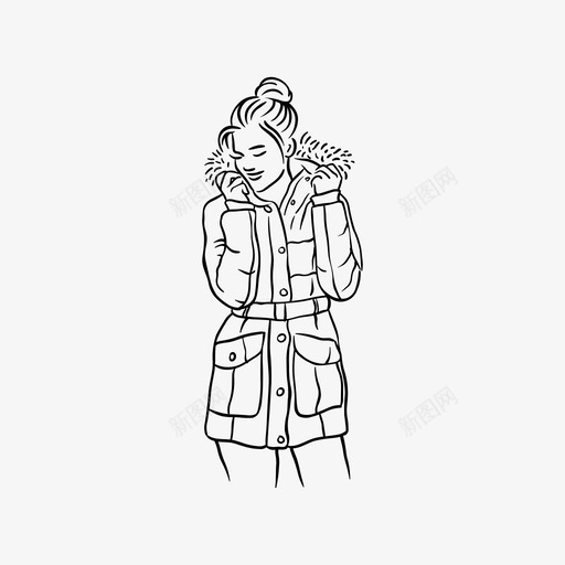 女人穿夹克外套时尚图标svg_新图网 https://ixintu.com 冬天 外套 夹克 女人 时尚