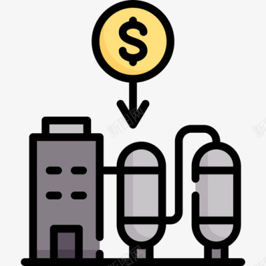 工厂投资43线性颜色图标图标