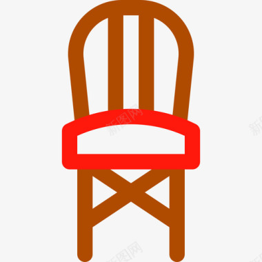 椅子家装18线性颜色图标图标